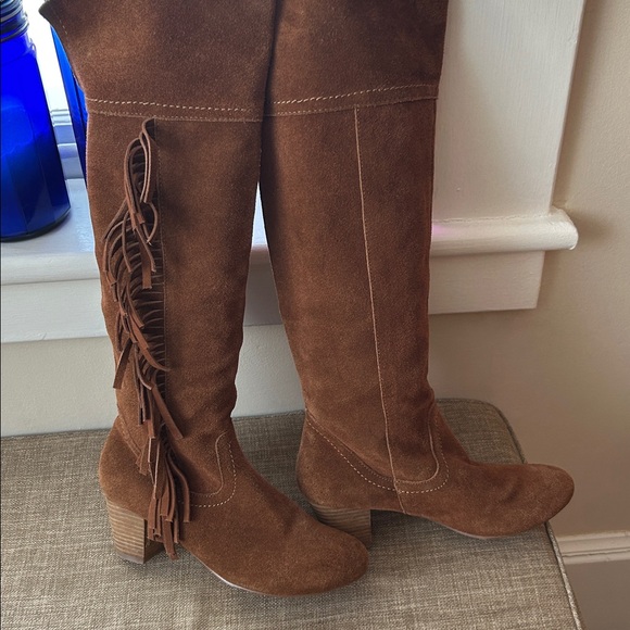 # 141 suede 100% leather fringe boots size 6 - Picture 6 of 6